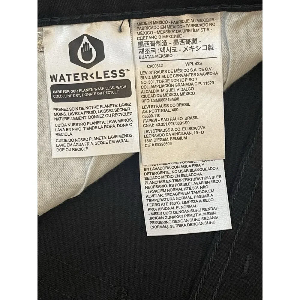 New Levis 541 Taper Jeans 42 x 30 Soft Black Stretch Measure 44/30